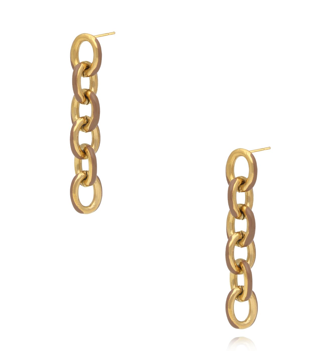 Kolczyki łańcuchy emaliowane Mocha Mousse - By Dziubeka