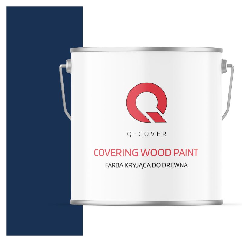 Farba Kryjąca do Drewna Q-Cover Niebieski Kobaltowy RAL5013 Wysoki Połysk 5L