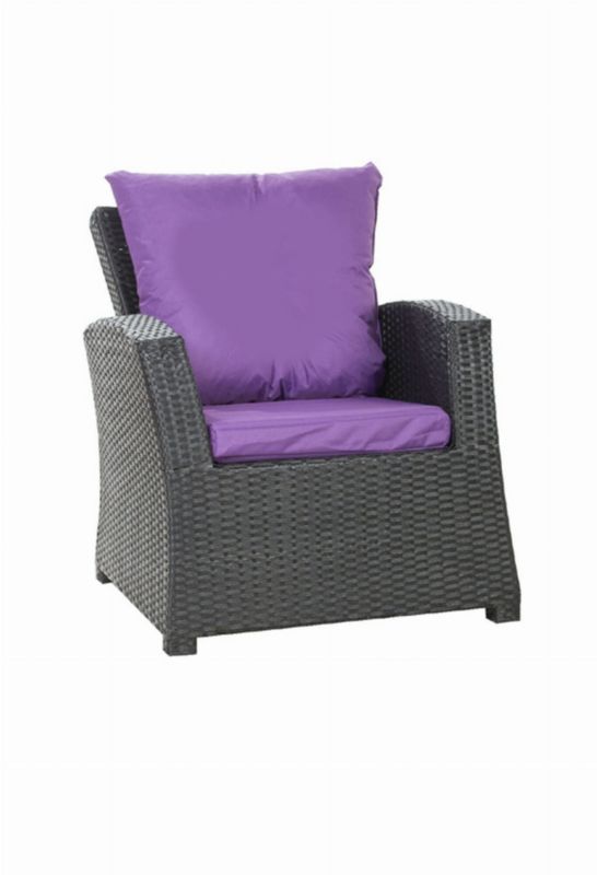 Poduszka na fotel ogrodowy Technorattan, Setgarden, 56x52x7cm + 56x50cm Fioletowa dwustronne Poduszki na krzesło ogrodowe, 6szt