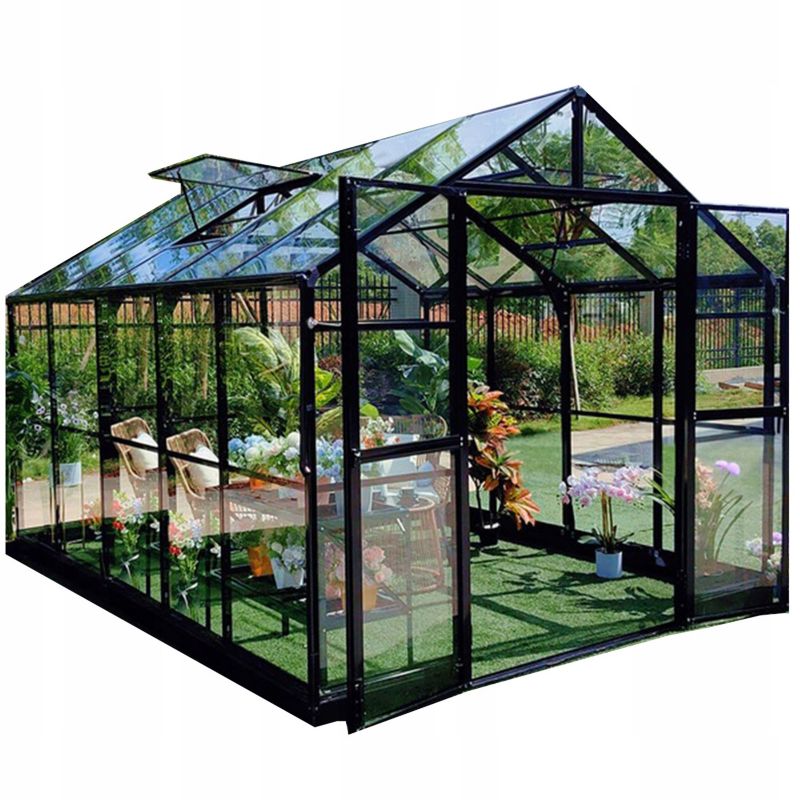 Szklarnia Cultivo Premium z Poliwęglanu Ogrodowa Solid PC duża solidna Czarna 1 szt