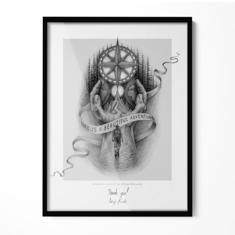 Ramka Do Powieszenia W Pionie I Poziomie Tulup 60x80 cm Czarna 1 szt.