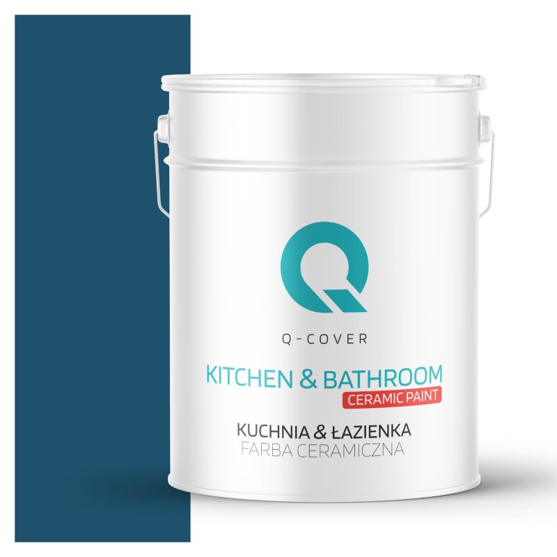 Farba Ceramiczna Kuchnia & Łazienka Q-Cover Granatowy H0508 Głęboki Mat 10L