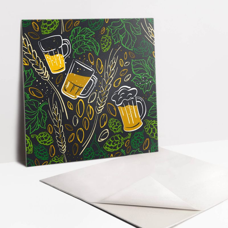 Kafelki samoprzylepne Tulup 30x30 cm Rysunkowe szyszki chmielu 9 szt.