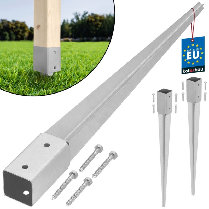 Podstawa słupa KOTARBAU kotwa wbijana do ziemi stalowa 45x45x600 mm 2 szt.