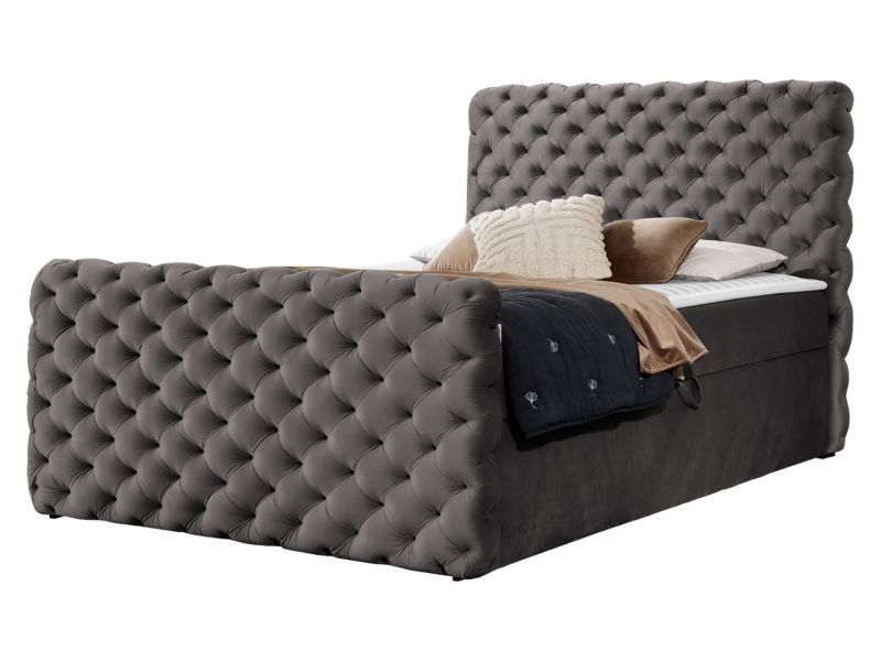 Łóżko kontynentalne MIRJAN 24 Chesterfield Lux 180x200 mysi 1 szt.