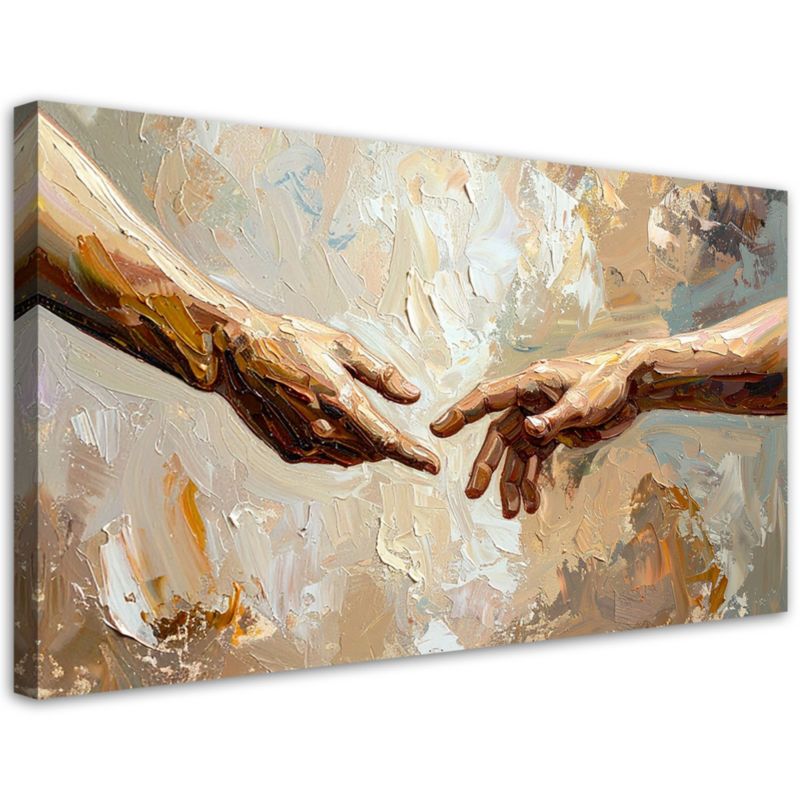 Obraz na płótnie do salonu sypialni Feeby Stworzenie Adama malowany 80x40cm 1szt