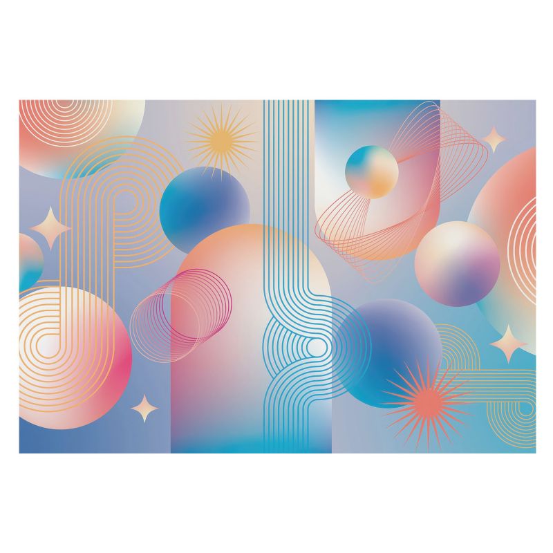 Tapeta Do Sypialni Wallfluent 152x104 cm Kolorowa abstrakcja Dla Miłośników Kwiatów I Eleganckiej Dekoracji Wnętrz 1 szt.