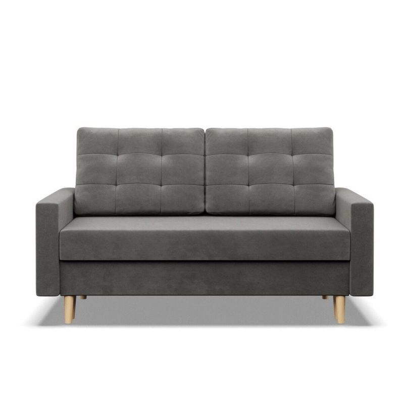 Sofa TYLETEGOTU na nóżkach MILO velvet jasny szary 1 szt