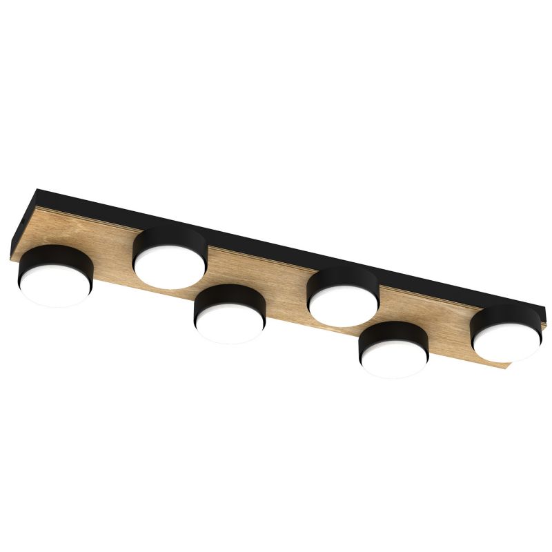 Lampa sufitowa Luminex Sema czarny mat-jasne drewno 6xGX53x15W IP20 - 1 szt