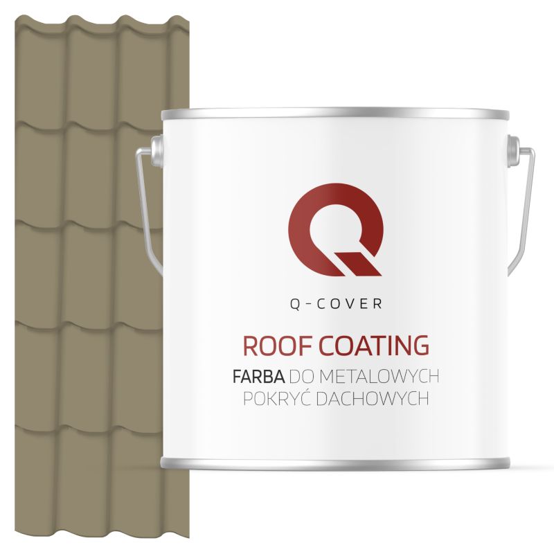 Farba do Metalowych Pokryć Dachowych Q-Cover Szaro-żółty RAL7034 Mat 5L