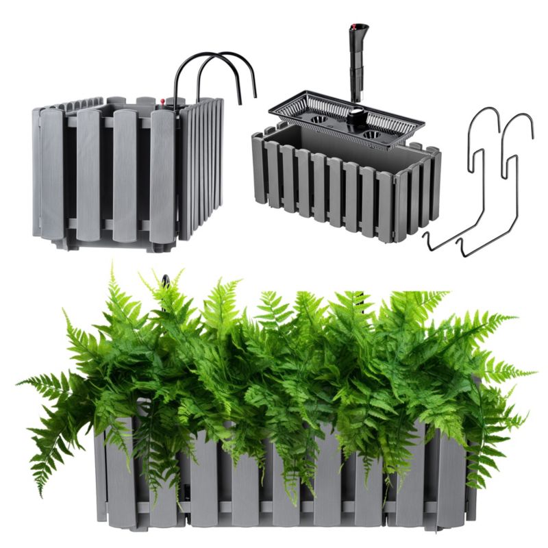 Skrzynka Balkonowa KADAX 38cm + 2 Uchwyty szara 1szt.