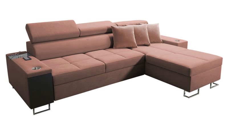 Narożnik z barkiem MIRJAN 24 Morena I Mini prawy róż indyjski 1 szt.