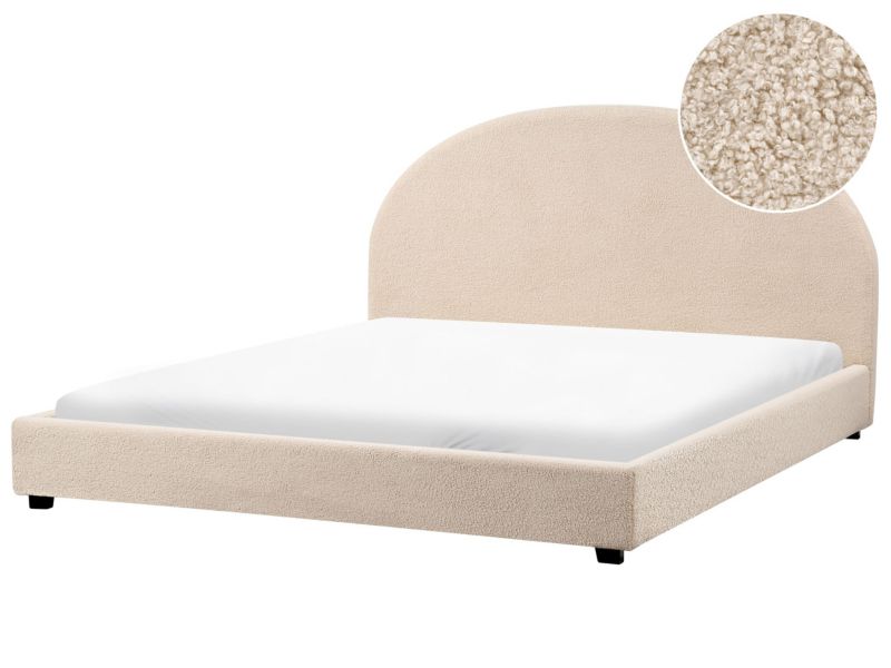 Łóżko wodne Boucle Vaucluse 180 x 200 cm Beżowy 1 szt.