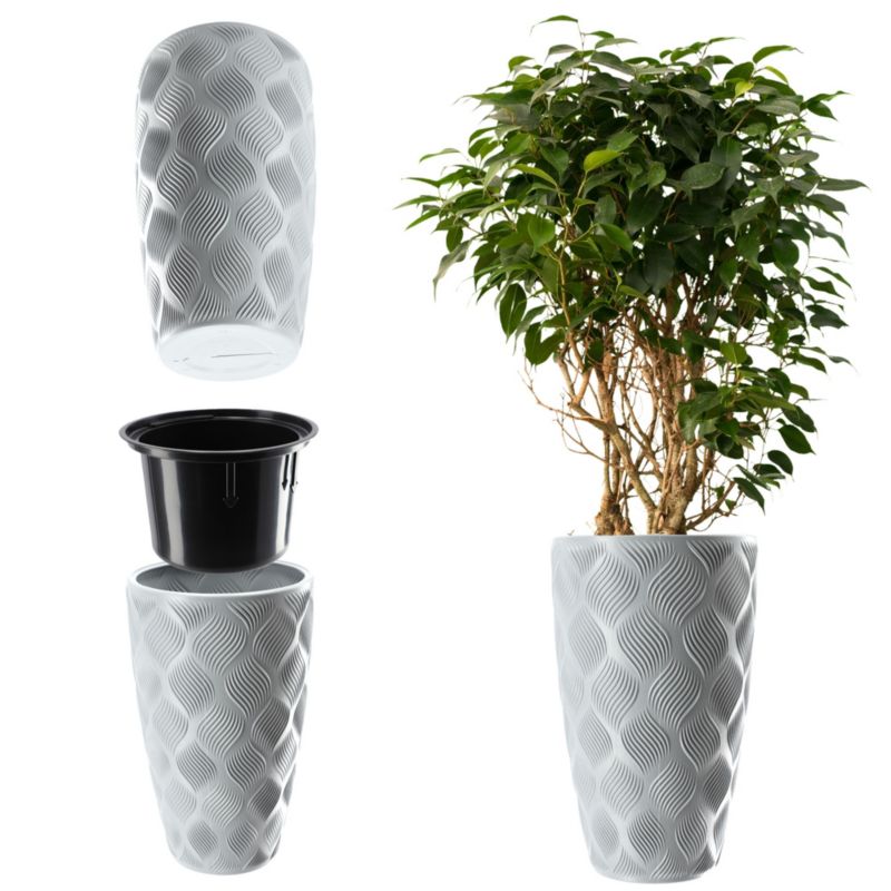 Doniczka KADAX Donica Z Wkładem Ogrodowa szara 48,5cm 1 szt.