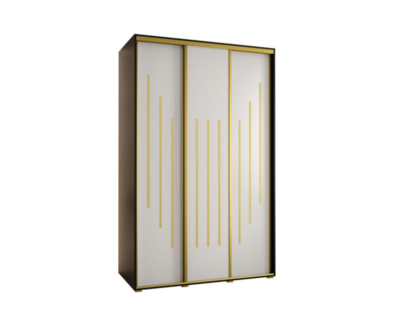 Szafa przesuwna Abiks DAVOS 8 wysoka szer.160cm gł.45cm czarny/biały/złoty 1szt.