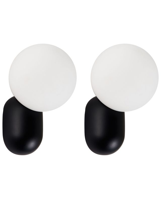 Zestaw 2 lamp ściennych Helme Czarny 1 par.