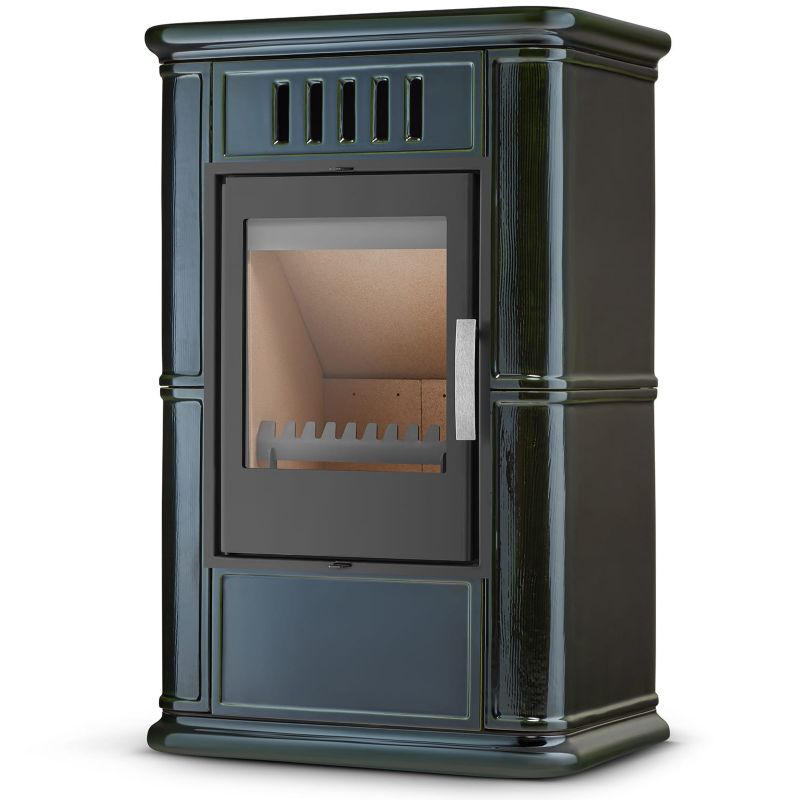 Piec kominek kaflowy piecyk koza wkład kominkowy OLBIA Olive 7,5 kW z dolotem powietrza 1 szt