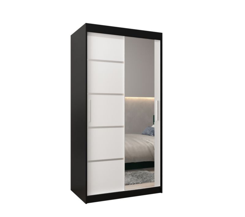 Szafa przesuwna Garderoba Abiks Verona 2 100 czarny + biały 1 szt.