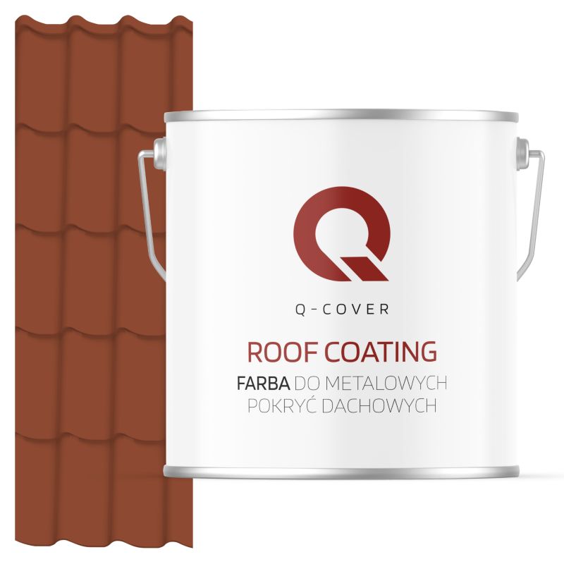 Farba do Metalowych Pokryć Dachowych Q-Cover Ceglasty RAL8004 Mat 5L