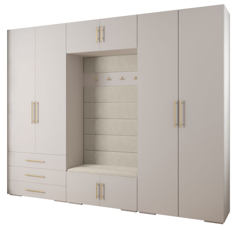 Garderoba do przedpokoju Abiks INOVA 3 Z14 biały+złoty+manila02 1 szt.