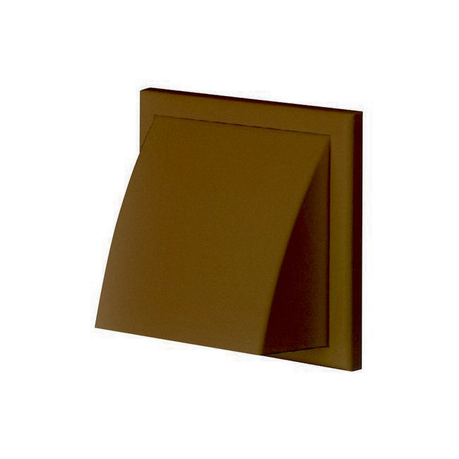 Wylot ścienny z okapem Vents 154 x 86 mm fi 100 mm brązowy