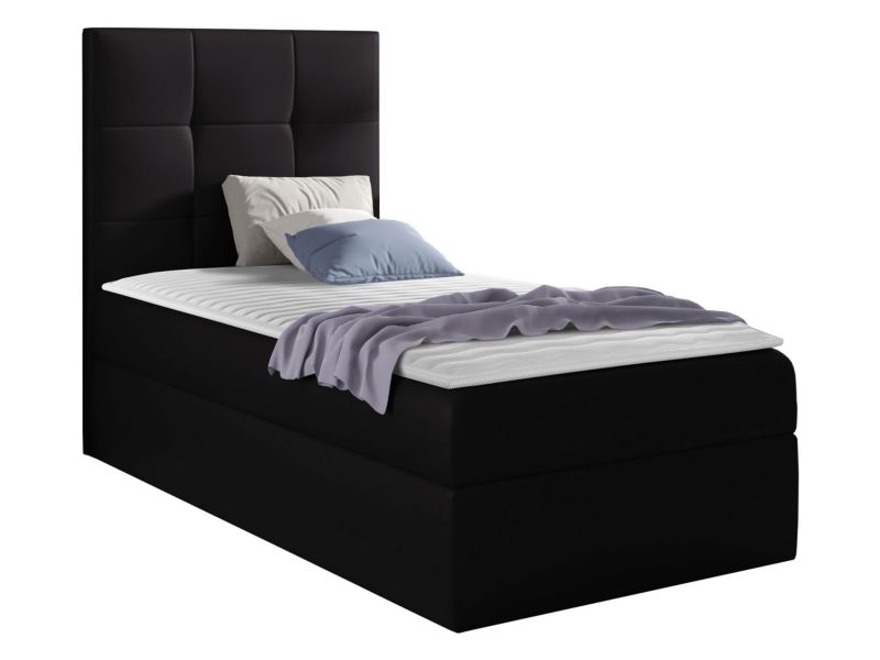 Łóżko kontynentalne MIRJAN 24 Mini 2 90x200, Strona: Lewa czarna ekoskóra 1 szt.