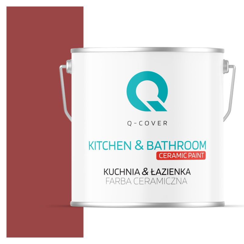 Farba Ceramiczna Kuchnia & Łazienka Q-Cover Czerwony ciemny H3412 Głęboki Mat 5L