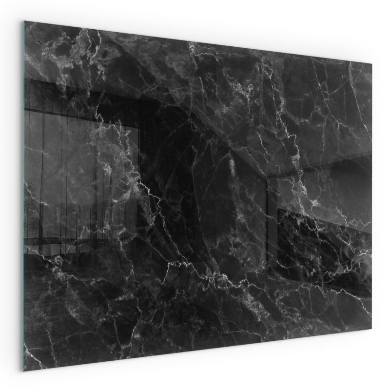 Szklana Podkładka Pod Kominek Prostokąt Wallfluent 80x60 cm Elegancka marmurowa faktura 1 szt.