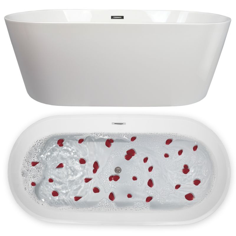 Wanna wolnostojąca TECHGLOBE 170x80cm biała akryl + syfon solidna wzmocniona 1 szt.