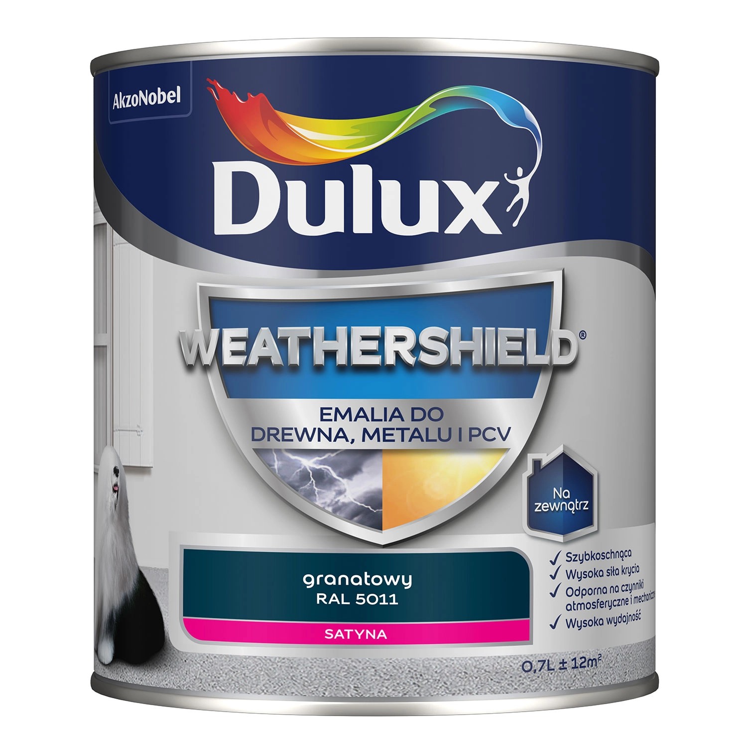 Dulux Emalia Weathershield granatowy 5011 - 0,7L