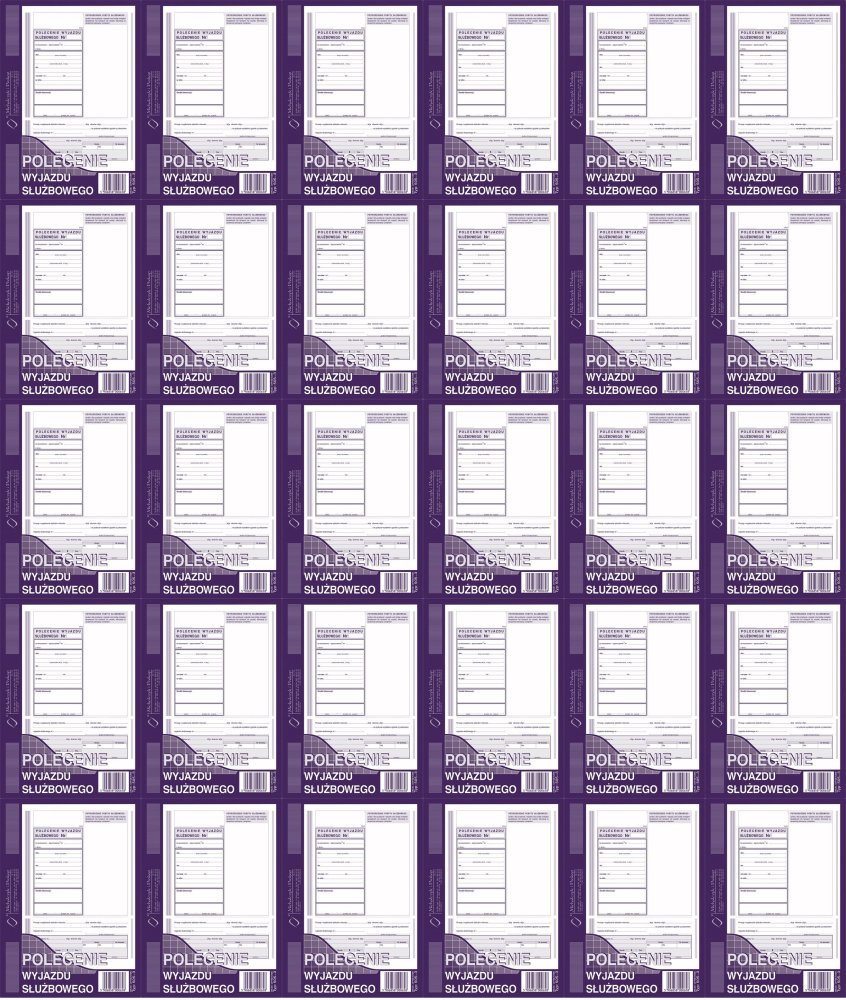 50x Druk akcydensowy Polecenie wyjazdu służbowego MiP 505-3, A5, offsetowy, 40k