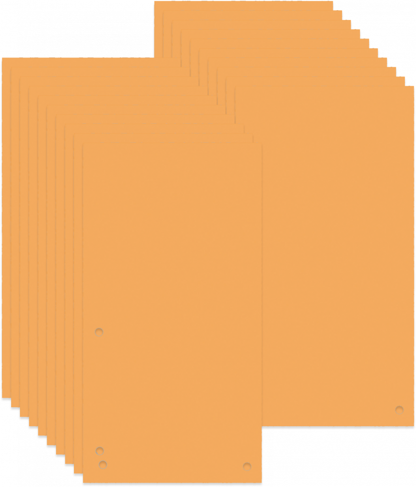 20x Przekładki do segregatora Donau, kartonowe, 1/3 A4, 100 kart, pomarańczowy