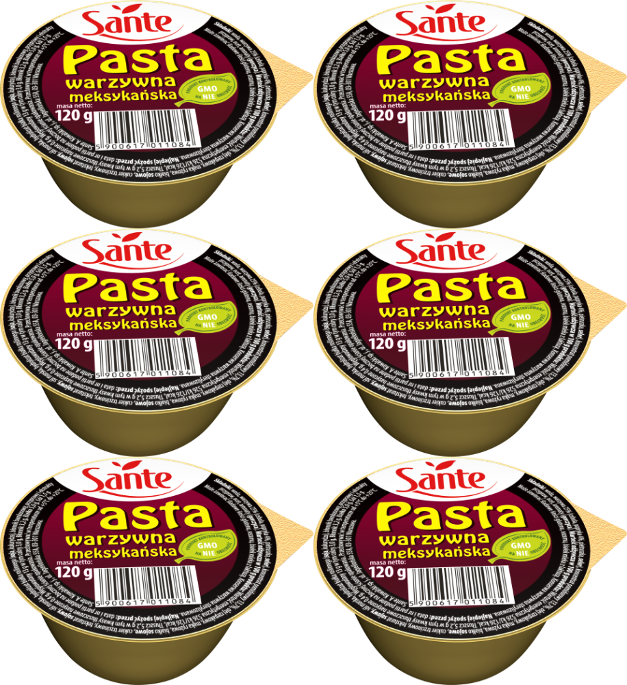 6x Pasta warzywna Sante Meksykańska, 120g
