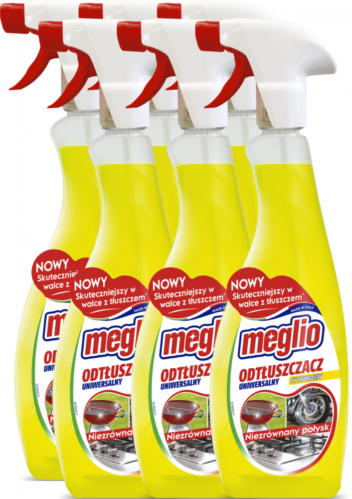 6x Płyn odtłuszczający Meglio, z rozpylaczem, 750ml, cytrynowy