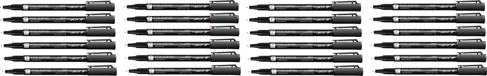 24x Foliopis Rystor, FF, okrągła, 0.6mm, czerwony