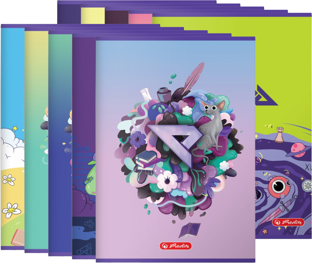 10x Zeszyt w linie Ekipa 9581695, A5, 60 kartek, mix wzorów