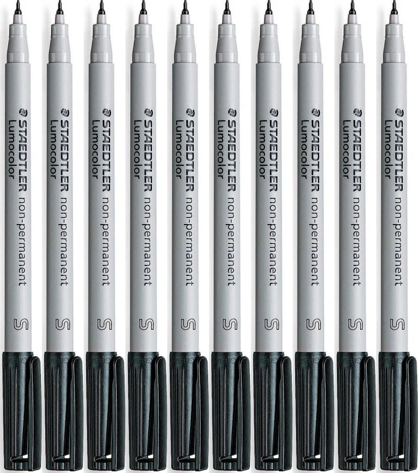 10x Foliopis Staedtler Lumocolor, non-permanent, okrągła, 0.4mm (S), czarny