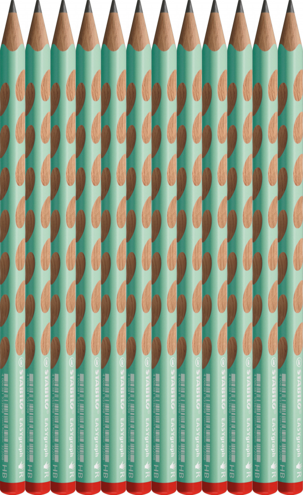 12x Ołówek drewniany Stabilo EASYgraph Pastel, HB, dla praworęcznych, zielony