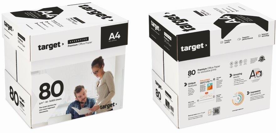 10x Papier ksero Target Executive, A4, 80g/m2, 500 arkuszy, biały
