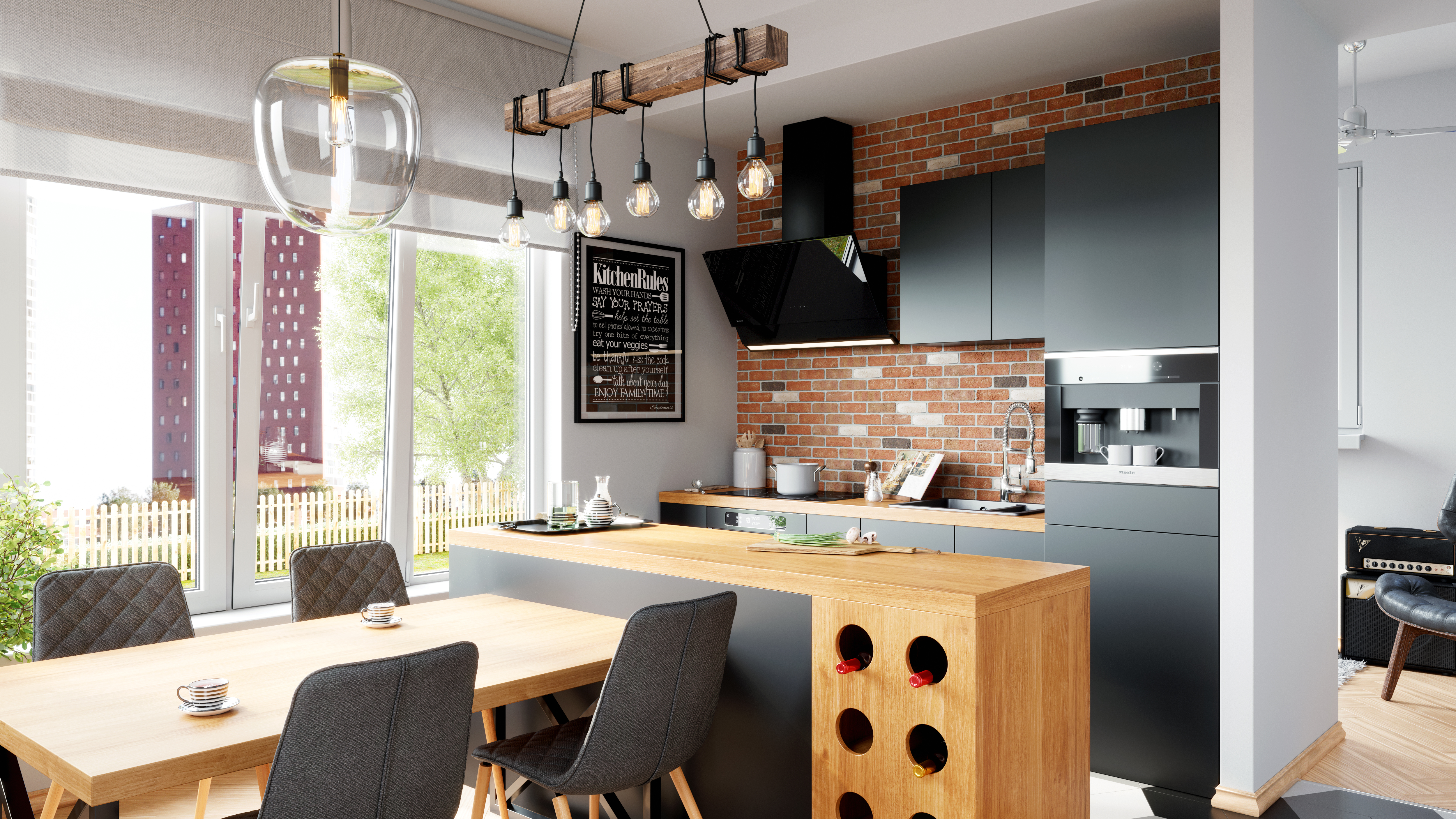 Globalo Design Zenesor okap kuchenny 90 cm ścienny czarny ZENESOR_90_2_BLACK