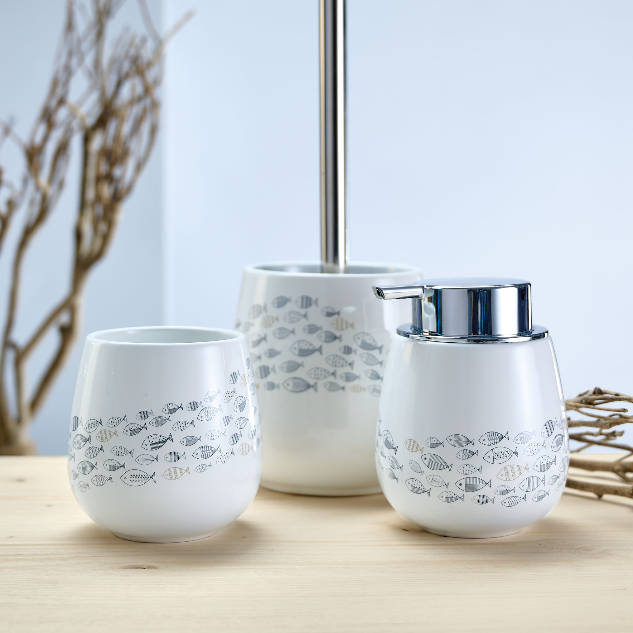 Kleine Wolke Sardinas kubek na szczoteczki stojący biały 8674783852