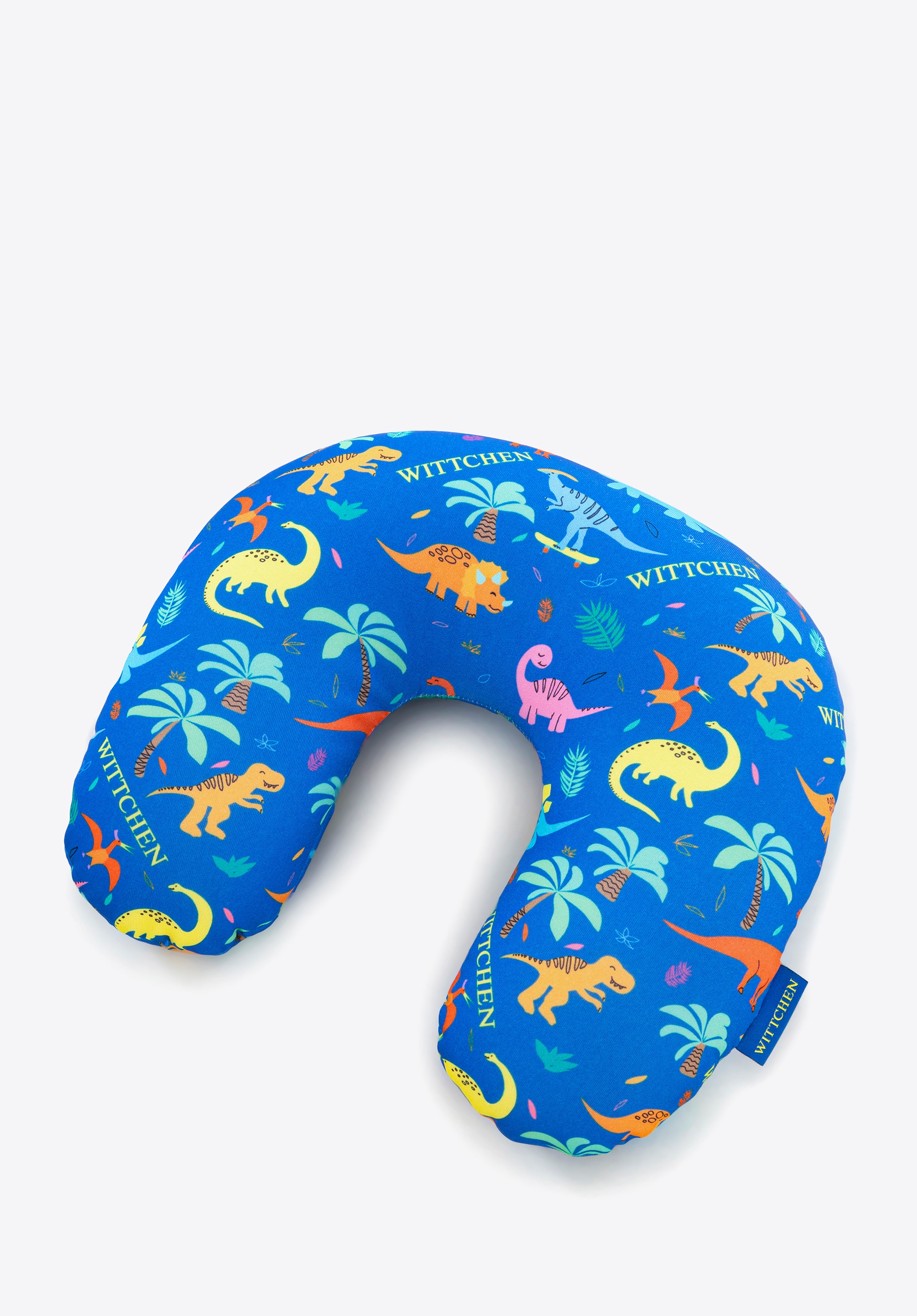 Dziecięca poduszka turystyczna dinozaur niebieska