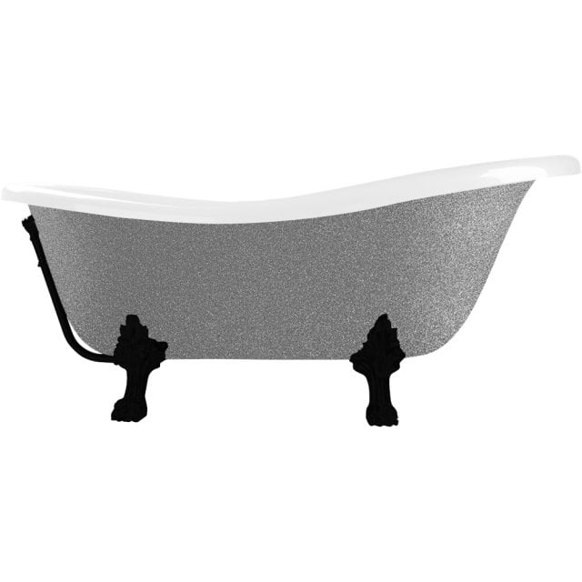 BESCO Wanna wolnostojąca OTYLIA GLAM SREBRNA 170x77 cm nogi czarne #W