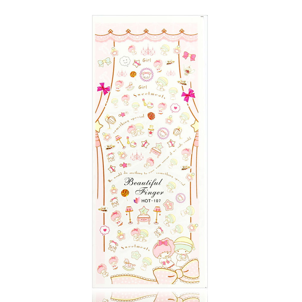 Naklejki wodne do paznokci arkusz 12,5 x 5,5 cm hot Nr 107