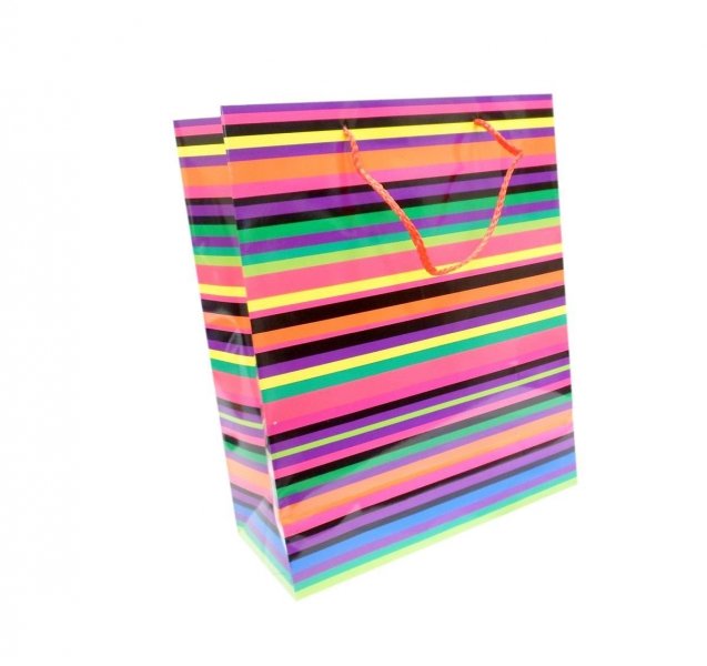 Ozdobne opakowanie, torebka na prezent 18x23 wz. Paski 03