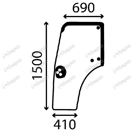 Szyba drzwi lewa New Holland TN CASE 44910453
