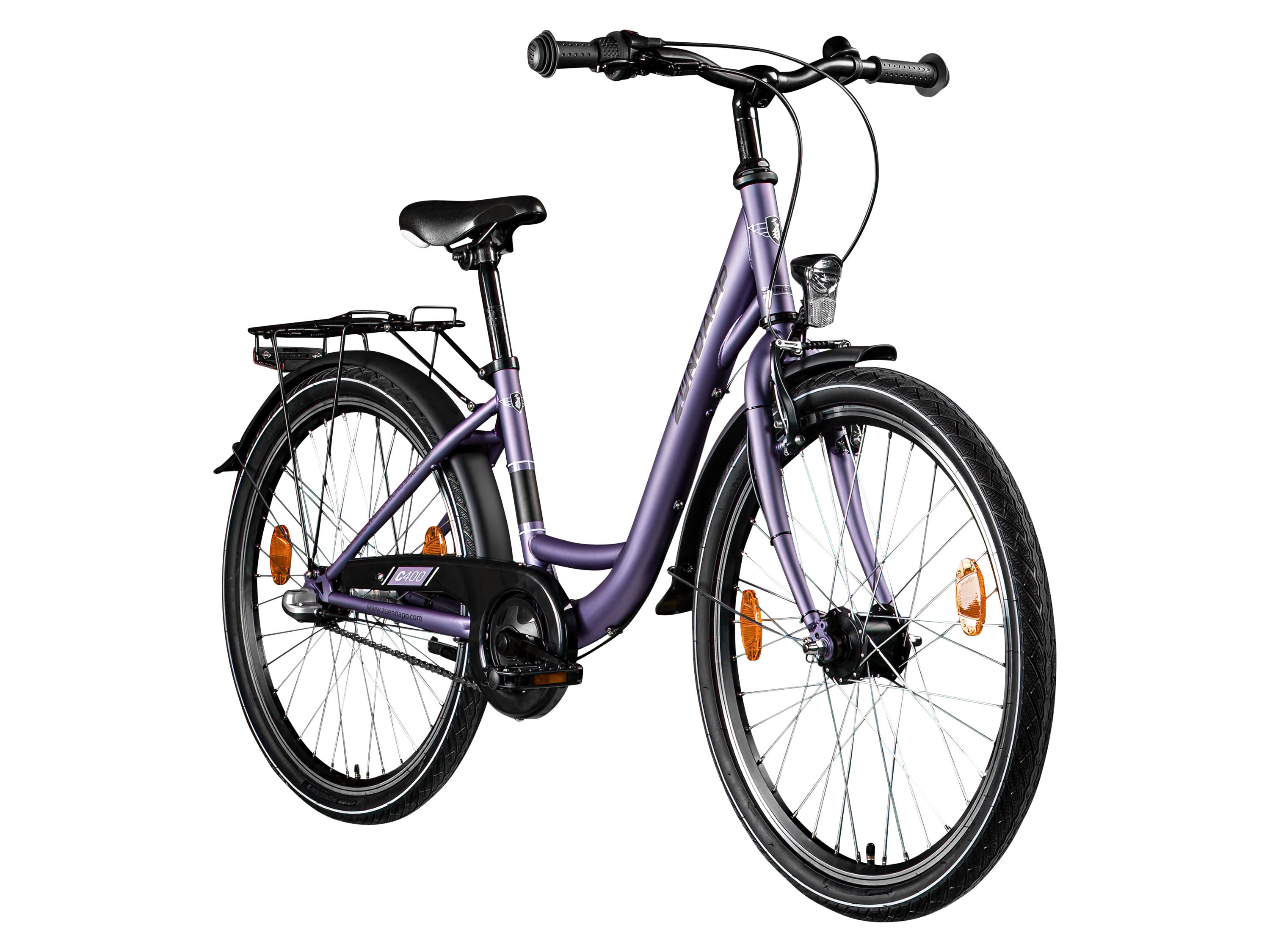 Zündapp Rower miejski »C400«, 24 cale Jasnofioletowy