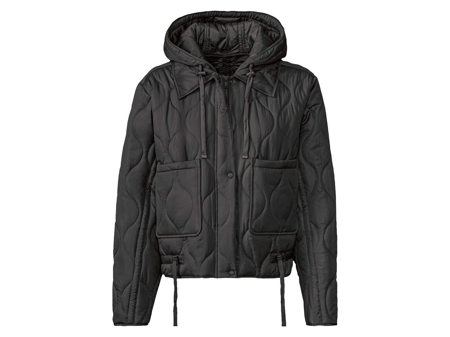 esmara Kurtka pikowana damska przejściowa Czarny, L44/46