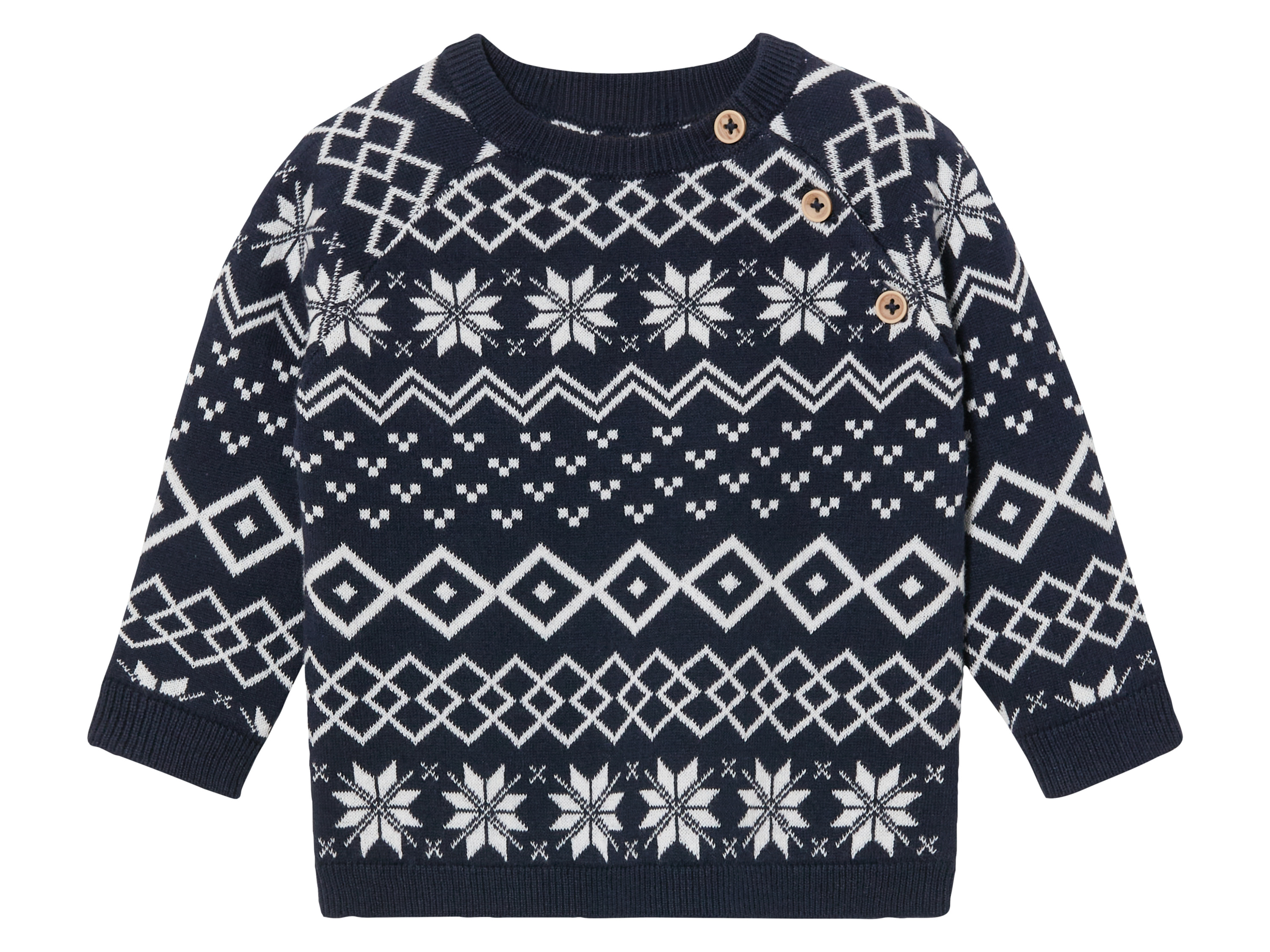 lupilu Sweter dziecięcy z dzianiny, wzór norweski 62/68, Niebieski