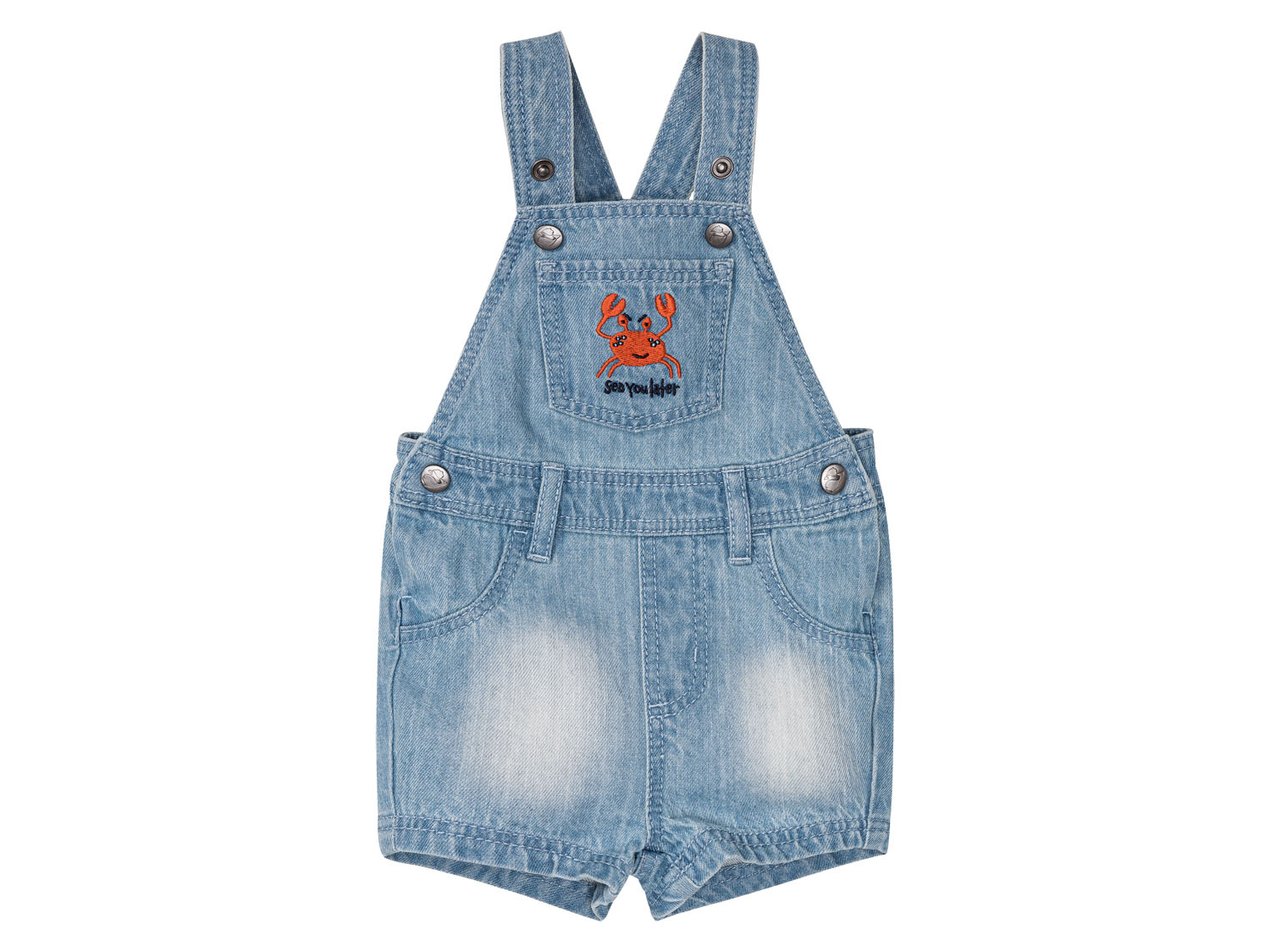 lupilu Szorty ogrodniczki niemowlęce z jeansu Jasnoniebieski, 80 cm